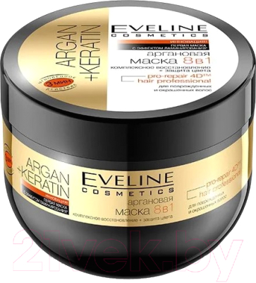 Маска для волос Eveline Cosmetics Argan+Keratin Аргановый 8-в-1 для поврежденных и окраш. волос (500мл)