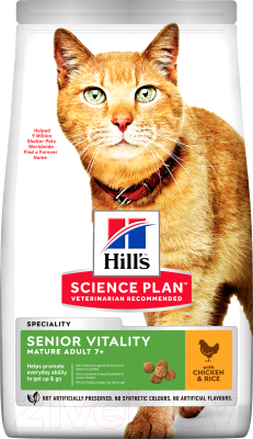 

Корм для кошек Hill's, Science Plan Mature Adult 7+ Senior Vitality Chicken / 605262