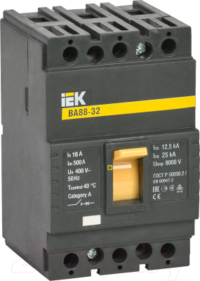 Выключатель автоматический IEK ВА 88-32 3п 16А 25кА С / SVA10-3-0016