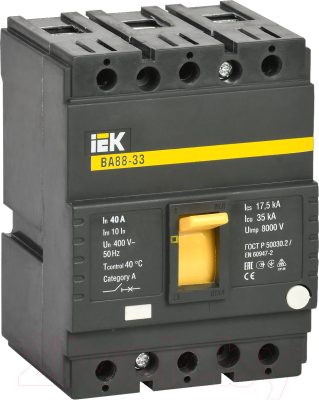 Выключатель автоматический IEK ВА 88-33 3п 40А 35кА С / SVA20-3-0040
