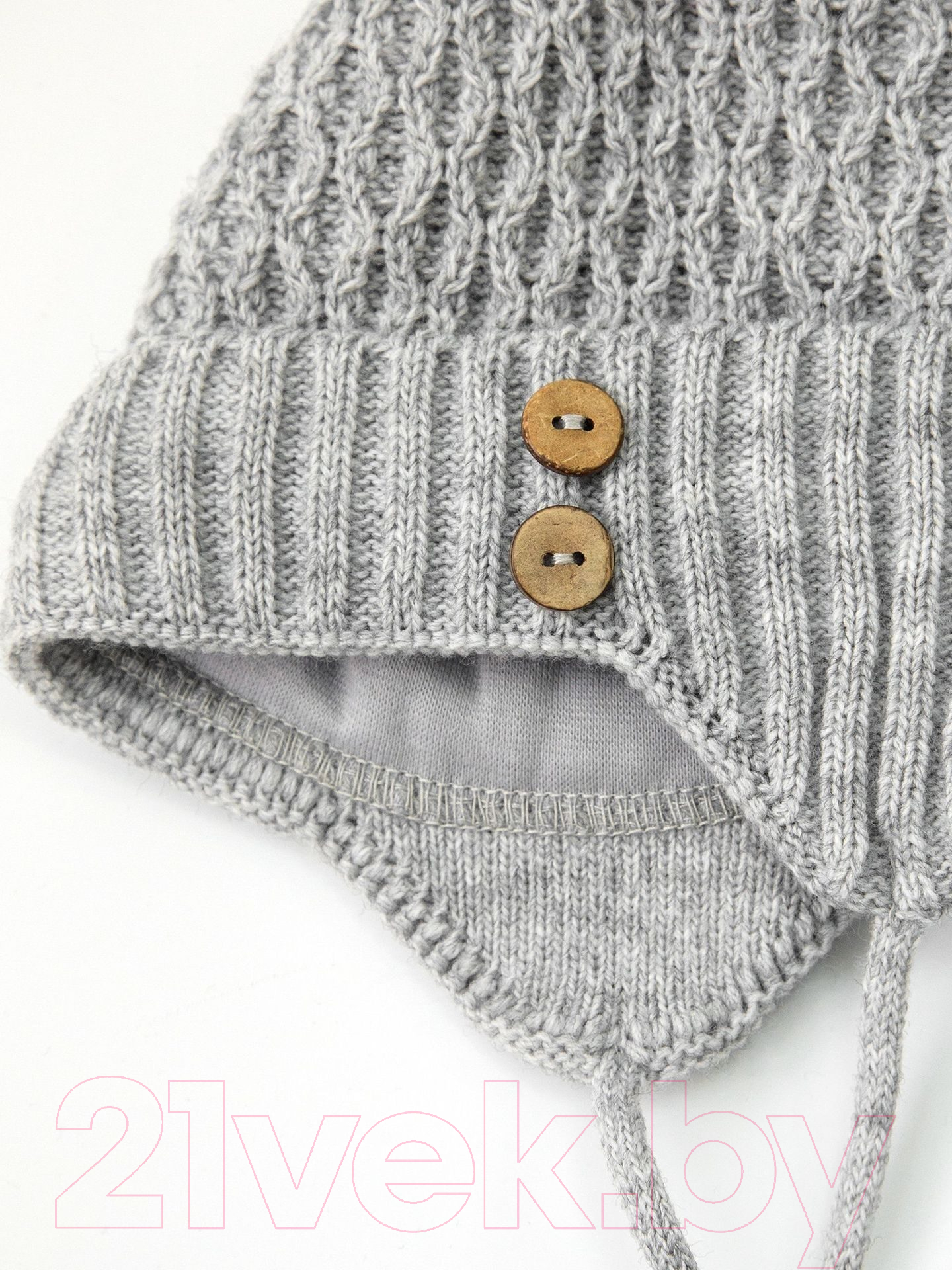 Шапочка для малышей Amarobaby Pure Love Wool / AB-OD20-PLW16/11 (серый, р-р 38-40) — фото 4