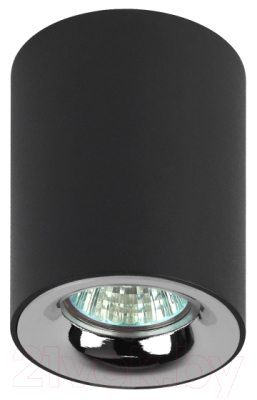 Потолочный светильник ЭРА OL1 GU10 BK/CH / Б0041502 (черный/хром)