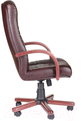 Кресло офисное Деловая обстановка Атлант Экстра кожа люкс (орех/бордовый)