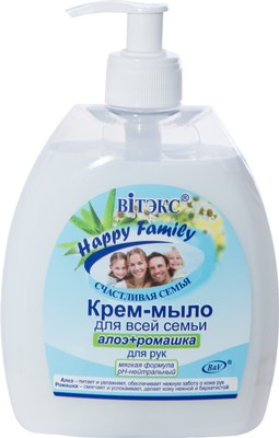 Мыло жидкое Витэкс Happy Family Алоэ+Ромашка (500мл) - 