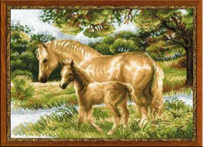 Набор для вышивания Риолис Лошадь с жеребенком / 1258