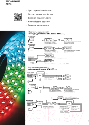 Светодиодная лента ЭРА LS5050-14.4-60-12-2700K-IP20-2year-5m / Б0044116