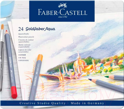 Набор акварельных карандашей Faber Castell Goldfaber Aqua / 114624 (24шт)