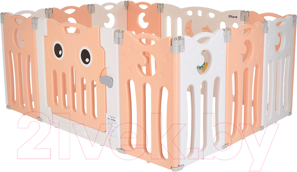 Игровой манеж Pituso Сова / L-ZDWL03 (персиковый/белый)