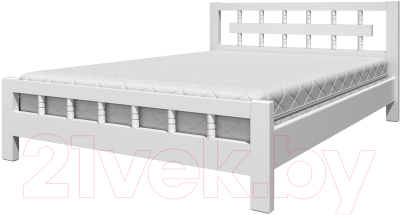 Полуторная кровать Bravo Мебель Натали 5 140x200 (белый античный)