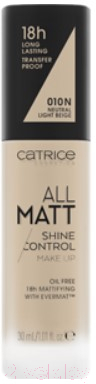 Тональный крем Catrice All Matt Shine Control Make Up Тон 010N (30мл)