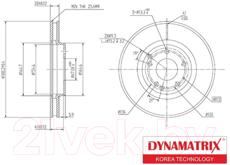 Тормозной диск Dynamatrix DBD1136 — фото 2