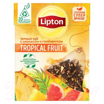 Чай пакетированный Lipton Tropical Fruit Tea черный (20пир)
