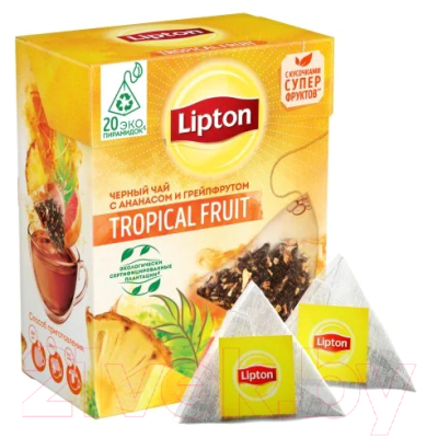 Чай пакетированный Lipton Tropical Fruit Tea черный (20пир)