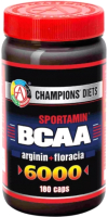 Аминокислоты BCAA Академия-Т 6000 Спортамин (180 капсул, 144г) - 
