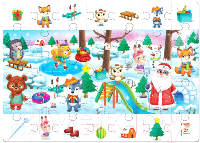 

Пазл Puzzle Time, Найди и покажи. Новый год в лесу / 4978533