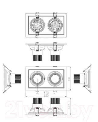 Точечный светильник ЭРА SKD-12-36-40K-W09 / Б0049770