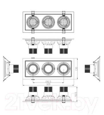Комплект точечных светильников ЭРА SKD-13-36-40K-W09 / Б0049759