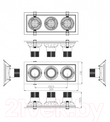 Комплект точечных светильников ЭРА SKD-13-36-40K-W09 / Б0049759 — фото 2