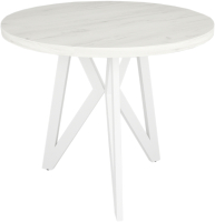 Обеденный стол Дабер 001 Круглый / С1.9.1.1 (опора металл белый/дуб крафт белый) - 