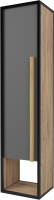 Шкаф-пенал Дабер 016 / СТ16.0.2.4 (черный/серый/дуб канзас коричневый) - 