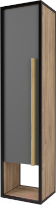 Шкаф-пенал Дабер 016 / СТ16.0.2.4 (черный/серый/дуб канзас коричневый)