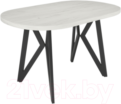 Обеденный стол Дабер 014 / С14.13.2.1 (опора металл черный/дуб крафт белый)