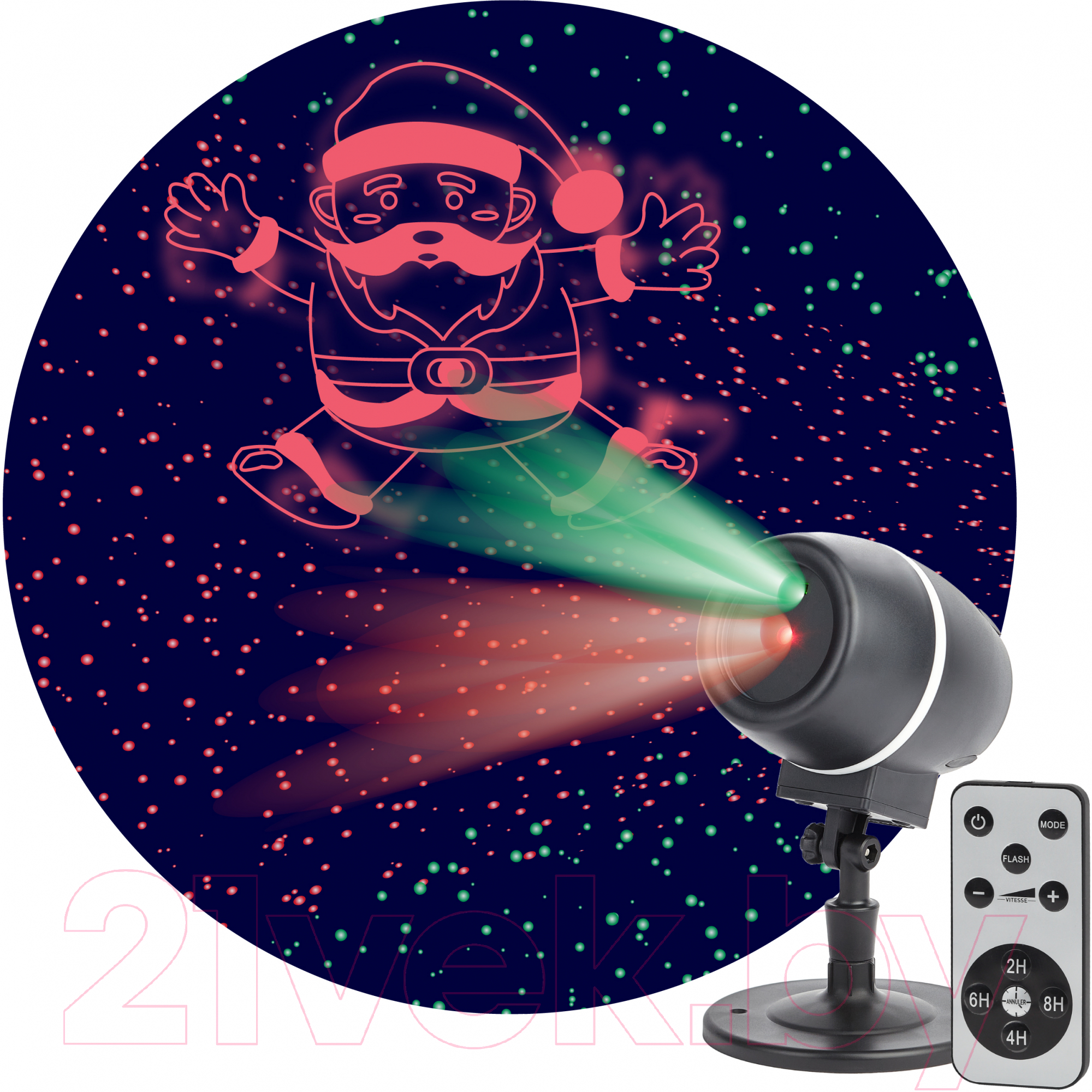 Диско-лампа ЭРА Laser Танцующий Санта / Б0047977