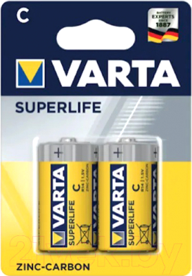 Комплект батареек Varta Superlife Baby 2C R14P / 02014101412 (2шт)