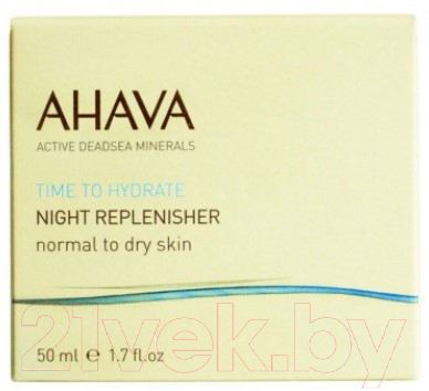 Крем для лица Ahava Time To Hydrate Ночной восстан-щий для нормальной и сухой кожи (50мл)