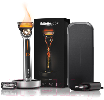 Gillette Labs+2 кассеты+зарядная док-станция+футляр Набор для бритья ...