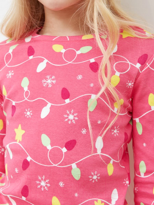 Пижама детская Mark Formelle 567725 (р.122-60, розовый в гирлянды)