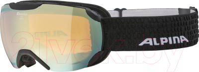 Маска горнолыжная Alpina Sports 2022 Pheos S Q-Lite / A7214838 (черный/матовый)