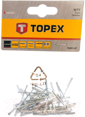 Набор заклепок Topex 43E302 (50шт)