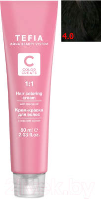 

Крем-краска для волос Tefia, Шатен, Color Creats 4/0
