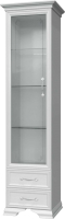 Шкаф-пенал с витриной Bravo Мебель Грация 1 дверный 1 стекло 50x47x217.5 (полки стекло/белый/белый) - 