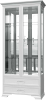 Шкаф с витриной Bravo Мебель Грация 2 дверный 4 стекла 91.5x47x217.5 (полки стекло/белый/белый) - 