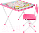 Комплект мебели с детским столом Дэми Единорог (розовый) - 