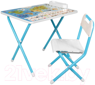 Комплект мебели с детским столом Дэми Живая планета (голубой)