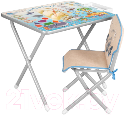 Комплект мебели с детским столом Дэми Кораблик (серебристый)