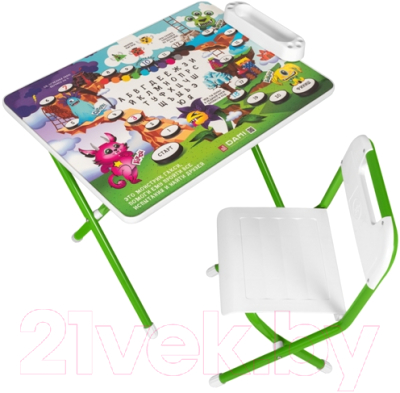 Комплект мебели с детским столом Дэми Монстры (зеленый)