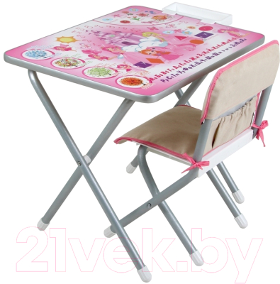 Комплект мебели с детским столом Дэми Принцессы (серебристый)