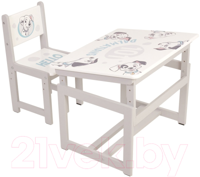Комплект мебели с детским столом Polini Kids Disney Baby 400 SM 101 Далматинец / 0003093 (белый/серый)
