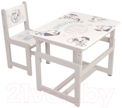 Комплект мебели с детским столом Polini Kids Disney Baby 400 SM 101 Далматинец / 0003093 (белый/серый)