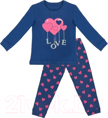 Пижама детская Mark Formelle 567722 (р.104-56, темно-синий/сердечки на темно-синем)