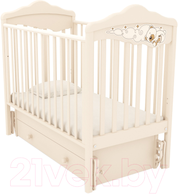 

Детская кроватка Angela Bella, Слоновая кость;бежевый;рисунок, Изабель / К-2005-27м