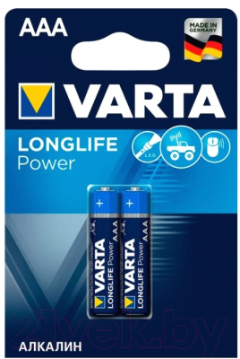 Комплект батареек Varta Longlife Power 2 AAA 1.5V LR03 / 04903113412 (2шт)