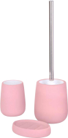 Набор аксессуаров для ванной и туалета АкваЛиния Soft B4333A/3 (розовый) - 