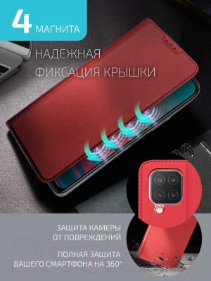 Чехол-книжка Volare Rosso Book Case Series для Galaxy M12 (красный)