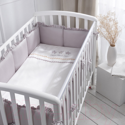 Комплект постельный для малышей Perina Toys Sateen Collection / ТСК6-01.1 (6 предметов, серый)