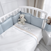 Комплект постельный для малышей Perina Toys Sateen Collection / ТСК6-02.2 (6 предметов, аквамарин) - 